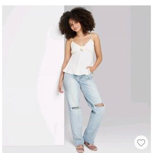 Wild Fable Light Wash Blue High Rise Distressed Jeans